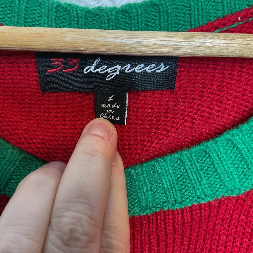 33 degrees Purrfect Cat Christmas Sweater large - Picture 4 of 6